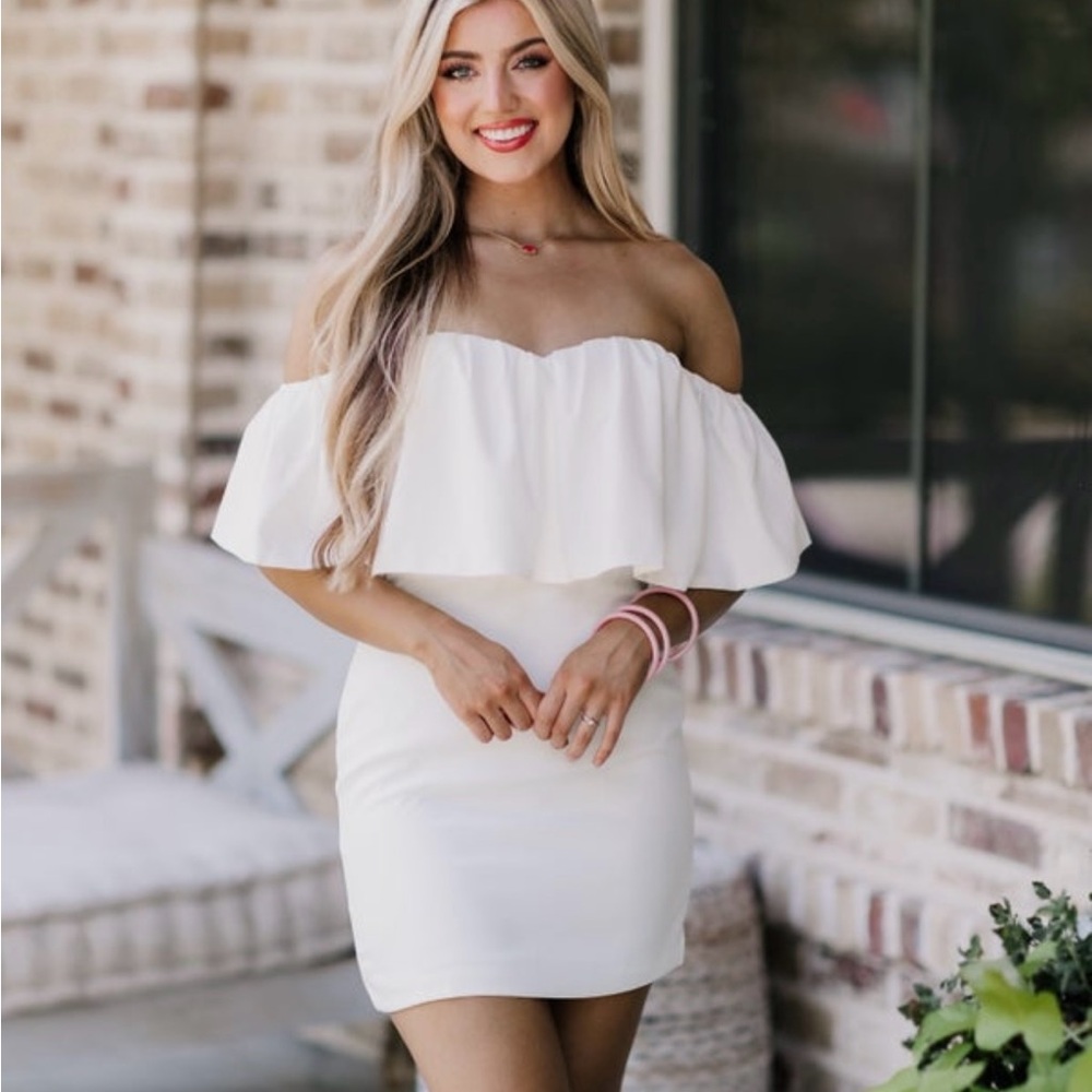 Elegant Off-Shoulder White Dress